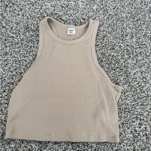 Aritzia Sunday Best Ribbed Beige Tank Top